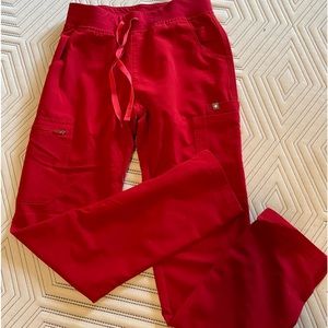 Figs Yola 2.0 Pop Red Scrub Pants